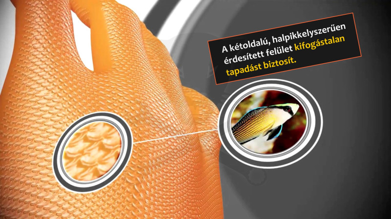 Kesztyű Grippaz 100% Nitril 10/XL - dobozos 50 db-os - NARANCS