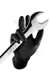 Kesztyű Grippaz 100% Nitril 8/M - dobozos 50 db-os - FEKETE