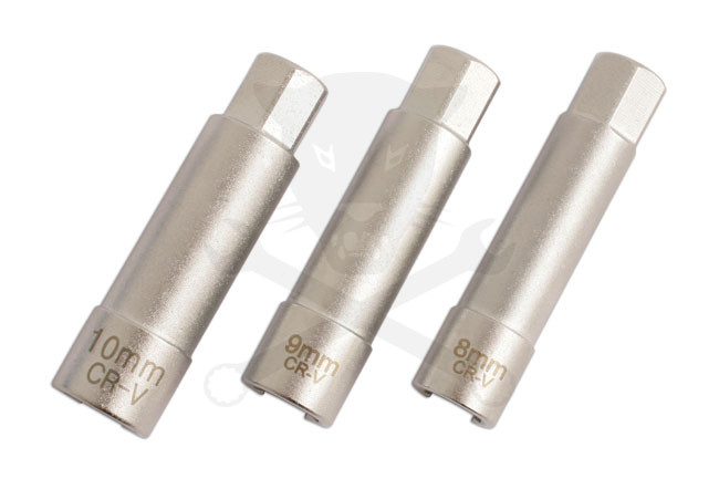 Izzítógyertya nyitott hosszított dugófej készlet 8-9-10 mm - LASER