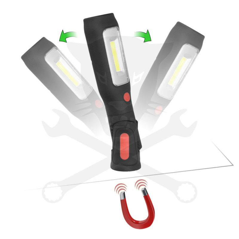 Szerelőlámpa LED 01 COB ledes + 1 LED elülső, profi