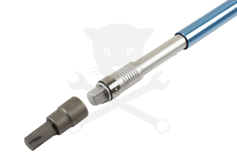 T-kulcs kétfunkc előre-hátra tolós: 3/8" külső, 10 mm bit.