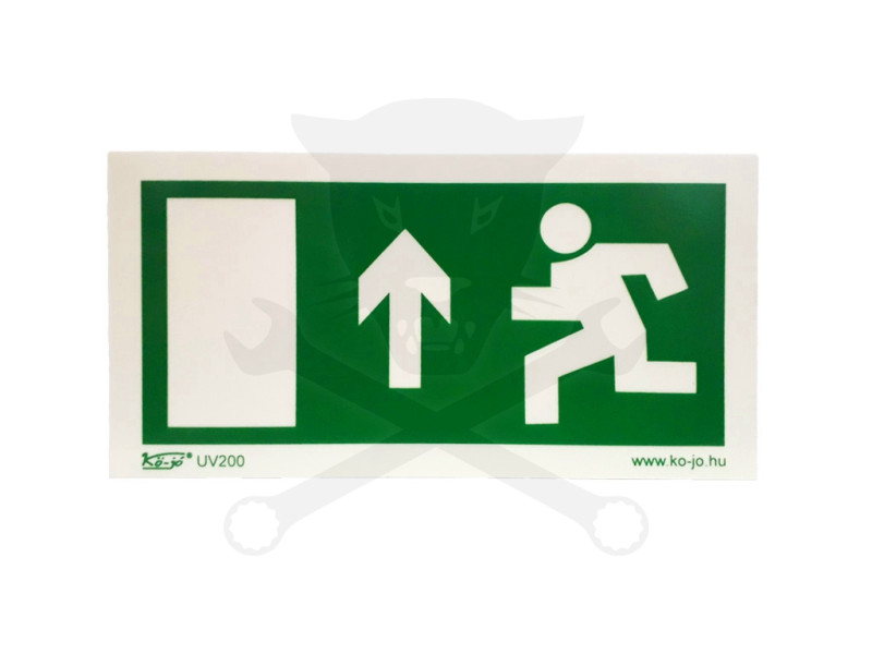 Tábla utánvilágítós öntapadós menekülési irány Fel 200x100 UV200