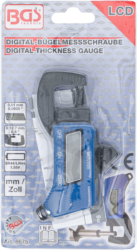 Mikrométer 0-13 mm digitális - BGS