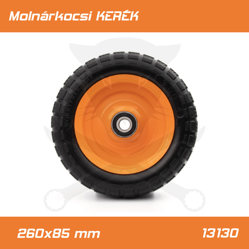 Molnárkocsi KERÉK fémfelnis csapágyas - TÖMÖRgumis 3.00-4 / 260x85mm