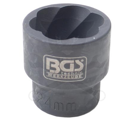 Kerékőr leszedő dugófej 1/2" rövid 24 mm-es BGS