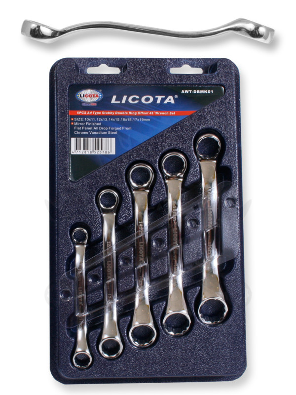 Csillag-csillagkulcs készlet hajlított 5 db-os SPEC. 10-19 mm -Licota