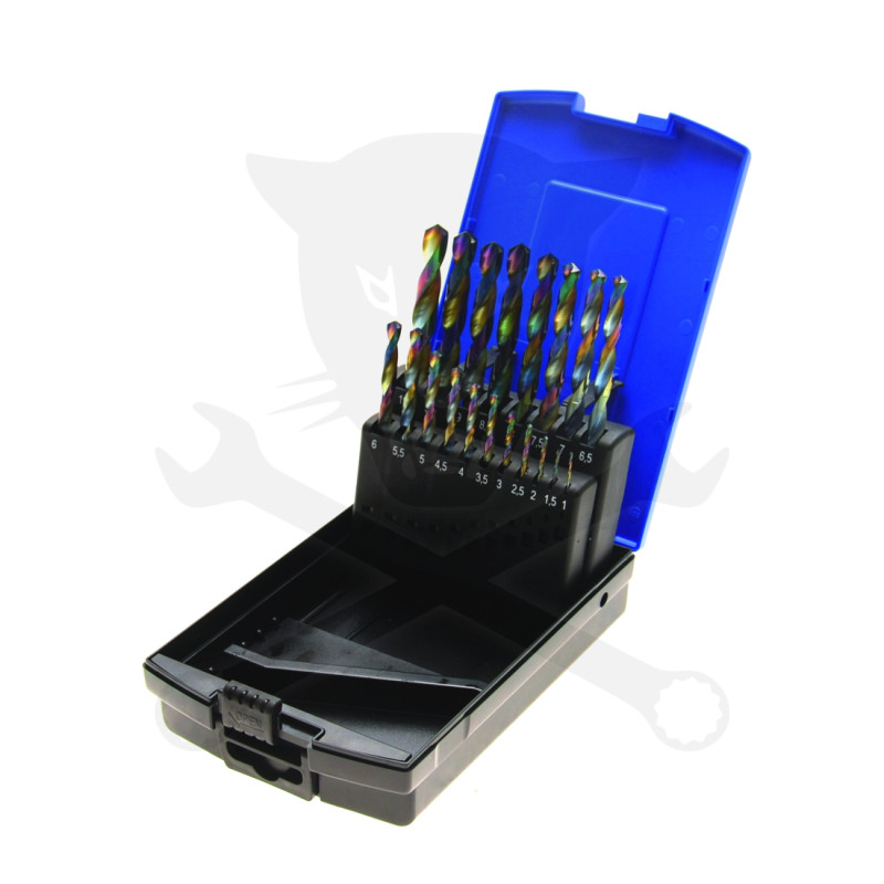 Csigafúró készlet HSS Co5 Kobalt bevonatú 19 db-os 1.0-10.0 mm BGS