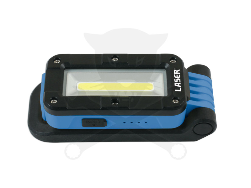 Szerelőlámpa - LED 02 COB akkus - USB - IPX5 összecsukható - Laser