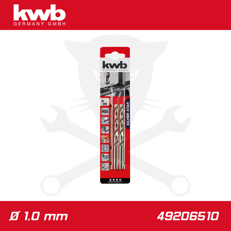 Csigafúró 1,0 mm HSS-G DIN 338 Silver Star, profi 2 db-os - KWB