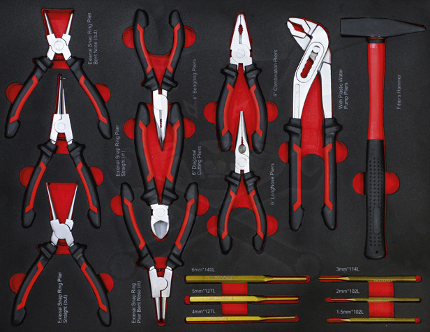 Szerszámos kocsi gyári-felszerelt 158 db-os 6 fiókos szekrény BF22