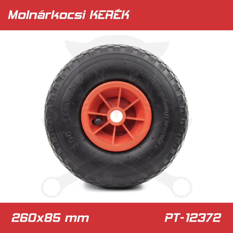 Molnárkocsi KERÉK műa.felnis görgő nélkül - gumitömlős 3.00-4/260x85mm