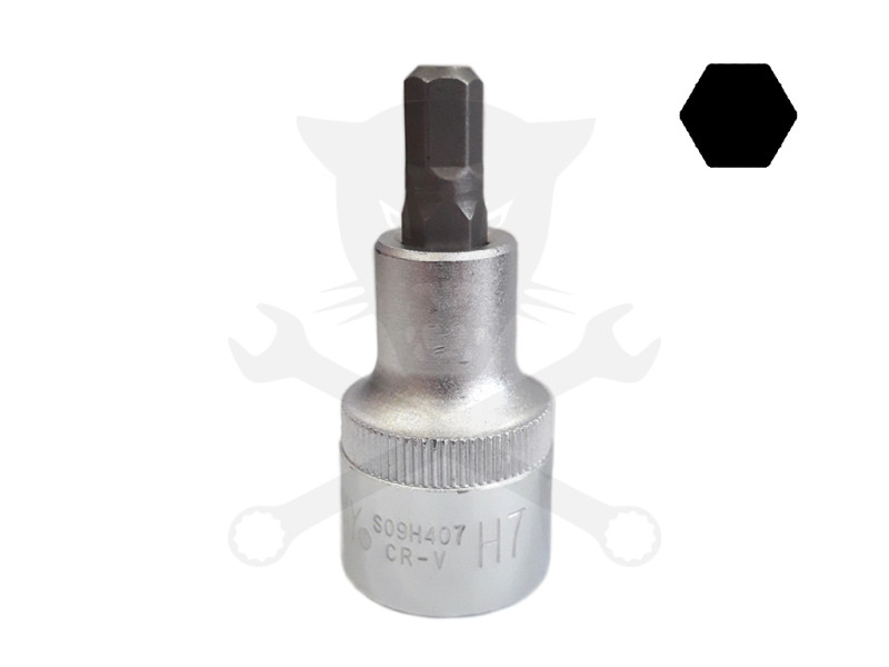 Rátűzőkulcs - crowa+bit 1/2" imbusz 7 mm