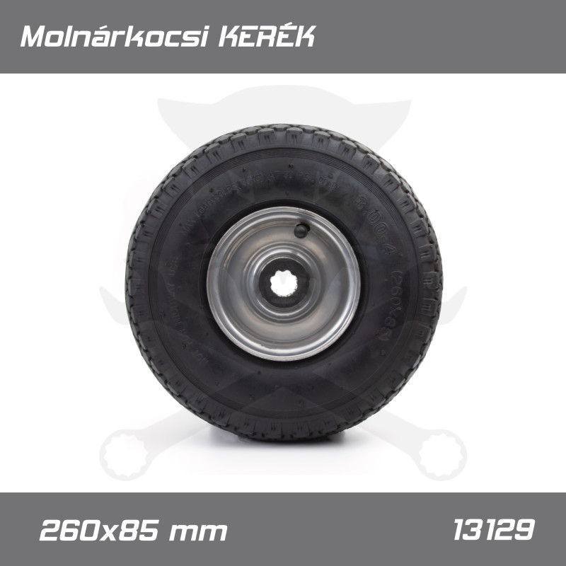 Molnárkocsi KERÉK fémfelnis tűgörgős - gumitömlős 3.00-4 / 260x85 mm