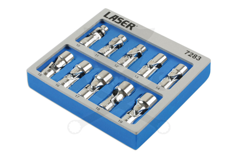 Kardáncsuklós dugókulcs készlet 3/8" 10-19 mm 10 részes -AT18 -