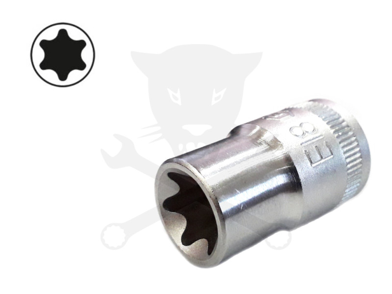 Dugókulcs - crowafej 3/8" belső torx E18 Genius