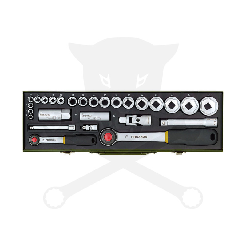 Dugókulcs készlet 1/4" - 1/2" 6 lap 6-32 mm 27 db-os PROXXON