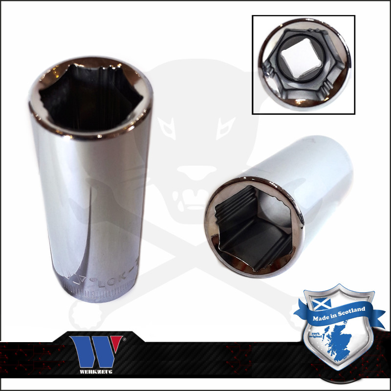 Lok-Typ Dugókulcs - crowafej 3/8" 18 mm 6 lap hosszú - Welzh