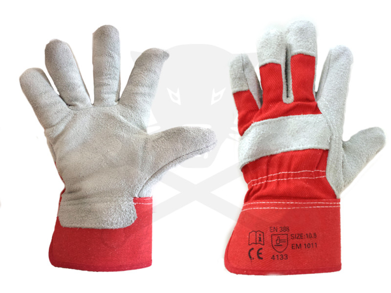 Kesztyű hasított marhabőr 10.5-ös XL Piros EN4133-