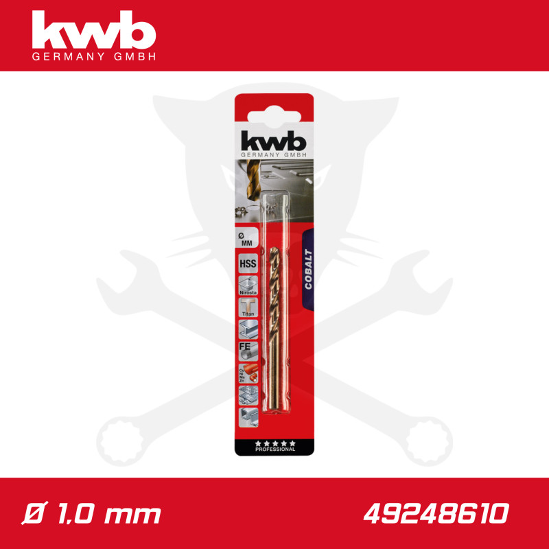 Csigafúró 1,0 mm HSS-G Co5 DIN 338 Twist, profi - KWB