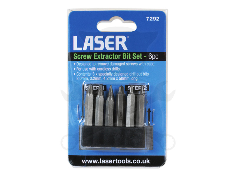 Csavarkiszedő készlet 6 db-os fúró és kihajtó spec. bit készlet: 3-14 mm