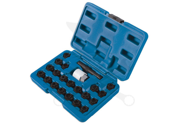 Kerékőr kulcs készlet AUDI gyári kerékőrökhöz -lóhere minta- 22 db-os