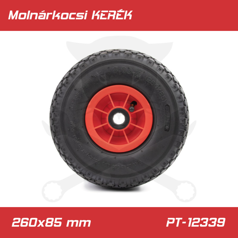 Molnárkocsi KERÉK műa.felnis tűgörgő -gumitömlős 3.00-4 / 260x85mm