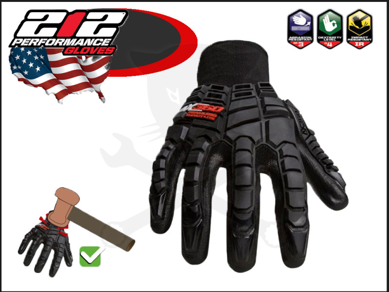 Kesztyű Hubitools szerelőkesztyű IMPACT LITE - USA extra ütésálló L-es