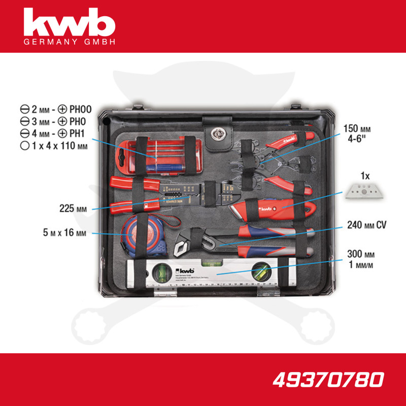 Szerszámkészlet 129 db-os koffer készlet 1/2"-1/4" vegyes - KWB