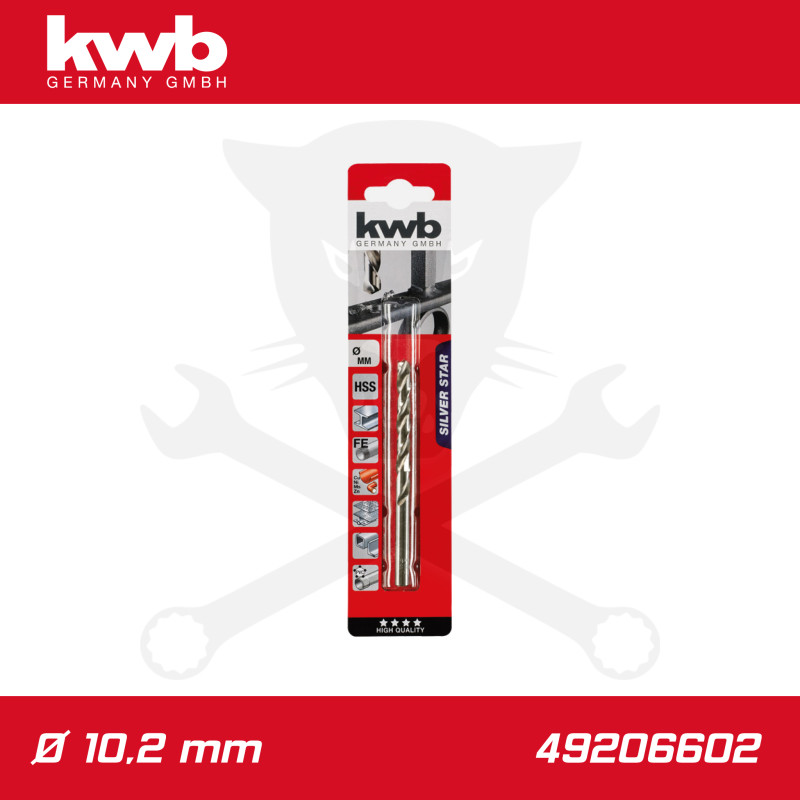 Csigafúró 10,2 mm HSS-G DIN 338 Silver Star, profi - KWB