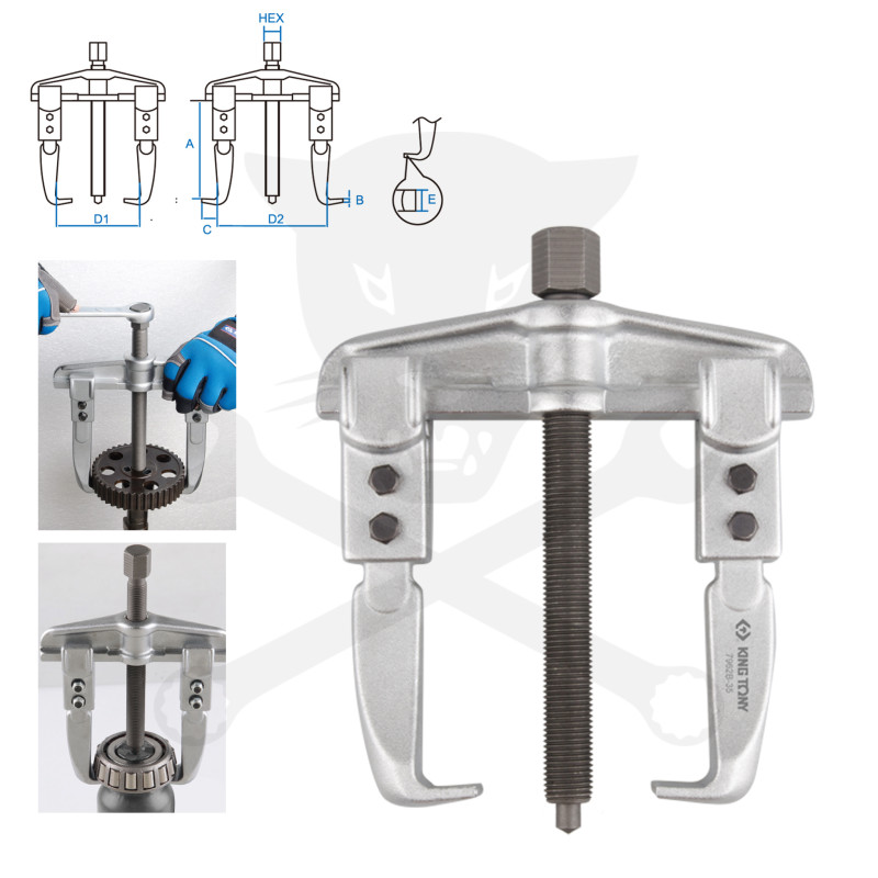 Csapágylehúzó 2 körmös, csúszószáras 60-160 mm - King Tony