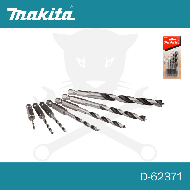 Fafúró készlet 1/4" fúrógépbe fogható 2.0-8.0 mm 7 r.- Makita