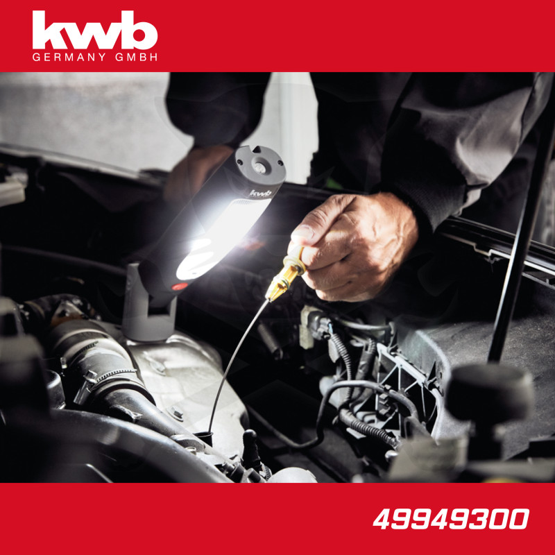 Szerelőlámpa LED 01 COB + 1 ledes dönthető akkus 422 lm - KWB