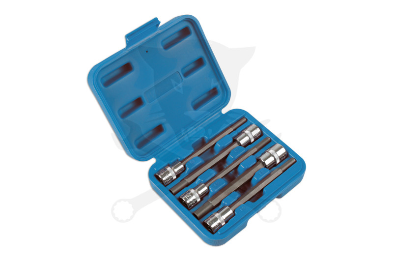 Dugókulcs - crowafej készlet 3/8" belső E-torx 5 db-os E4-E8 extra hosszú
