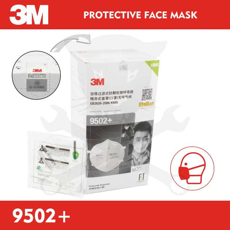 Arcmaszk - szájmaszk 3M - FFP2 - KN95 szelep nélkül - fejpánt RAKTÁRON !