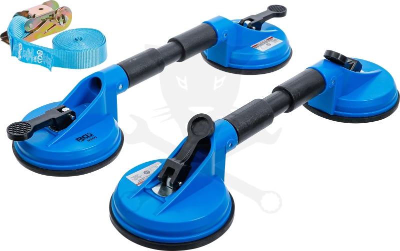 Üvegfogó tappancs 2+1 db-os dupla csuklós készlet + racsni - BGS