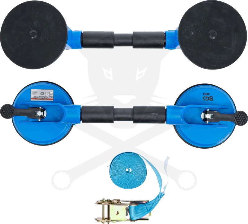 Üvegfogó tappancs 2+1 db-os dupla csuklós készlet + racsni - BGS