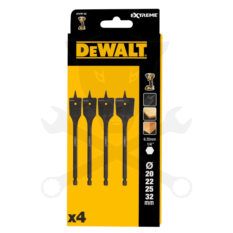 Fafúrószár készlet 4 db-os 20.0 - 32.0 mm - DeWalt