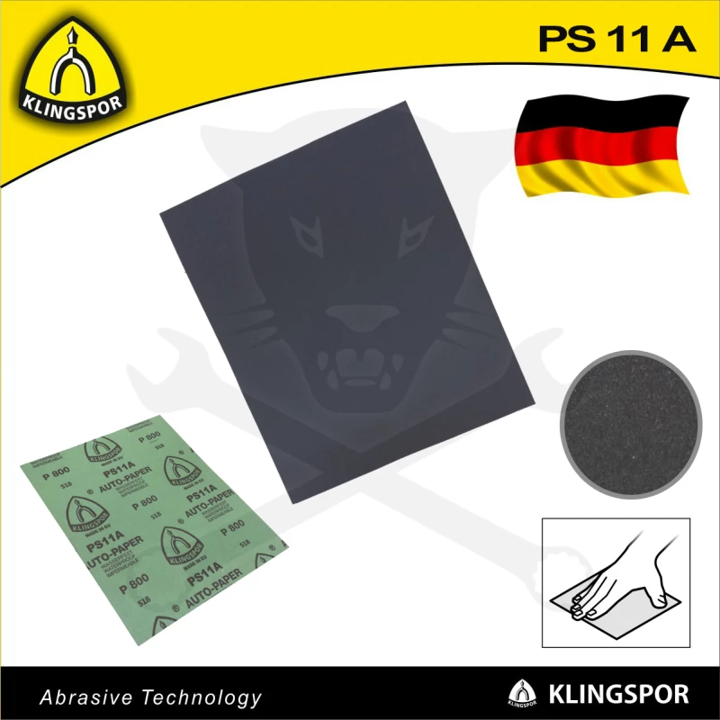Csiszolópapír ív 230x280 mm P 800 - vízálló - PS11A Klingspor