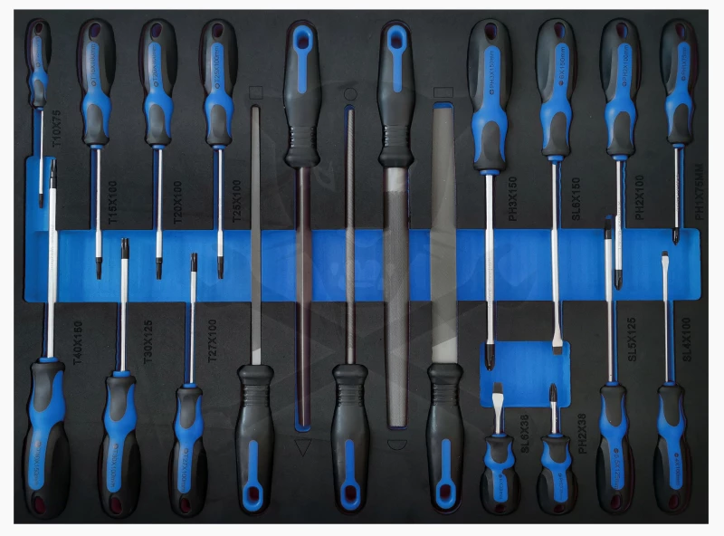 Szerszámos kocsi gyári-felszerelt 124 db-os 6 fiókos - Kenwell