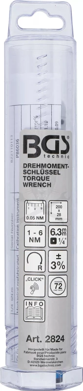 Nyomatékkulcs 1-6 Nm 1/4" - jobbos - BGS