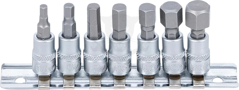 Rátűzőkulcs - crowa+bit 1/4" imbusz készlet 7 db-os, 4 - 12 mm