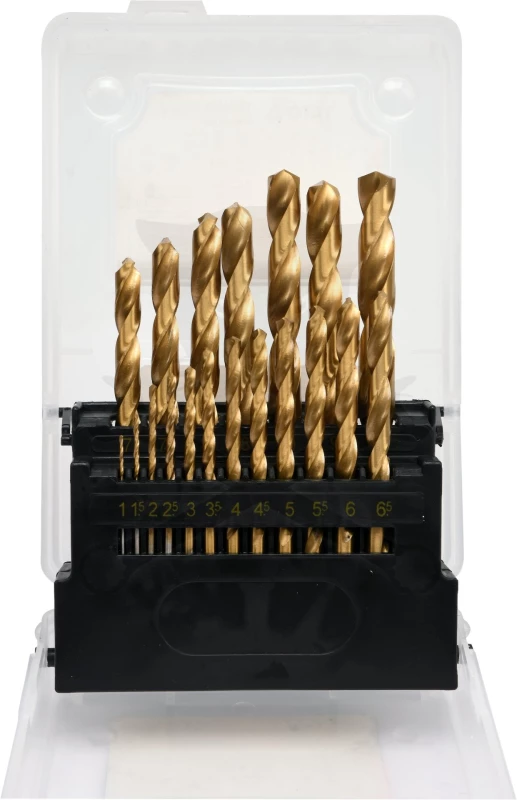 Csigafúró készlet HSS TiN Titán bevonatú 19 db-os 1.0-10.0 mm Yato