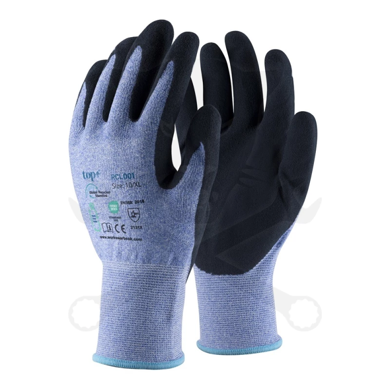 Kesztyű - szerelőkesztyű - Szuper könnyű, Latex kék 10/XL