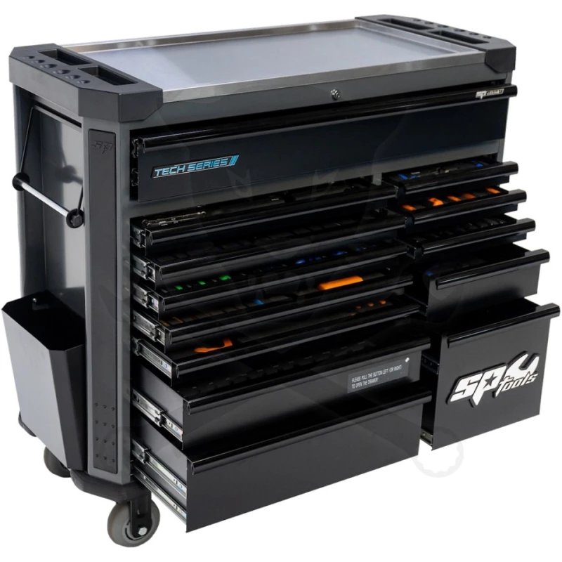 Szerszámos kocsi gyári-felszerelt 388 db-os 13 fiók TECH S. FEKETE -