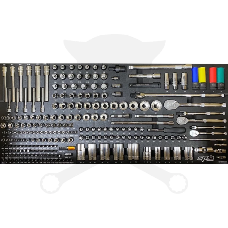 Szerszámos kocsi gyári-felszerelt 388 db-os 13 fiók TECH S. FEKETE -