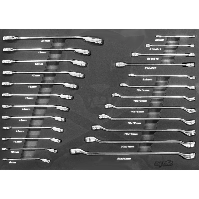 Szerszámos kocsi gyári-felszerelt 411 db-os 19 fiók CUSTOM S. FEKETE -