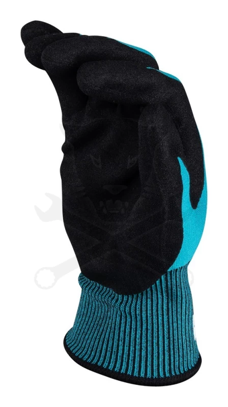 Kesztyű - szerelőkesztyű - Kék Nitril mártott - Makita 10/XL