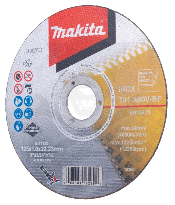 Vágókorong 125 x 1.0 x 22.23 mm INOX 80m/s - Makita