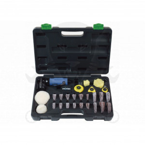 Excentercsiszoló 30+50 mm levegős polírozó 117 db-os készlet -fényszóró