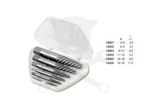 Csavarkiszedő - törtcsavar kihajtó készlet 6 db-os - balos Beta